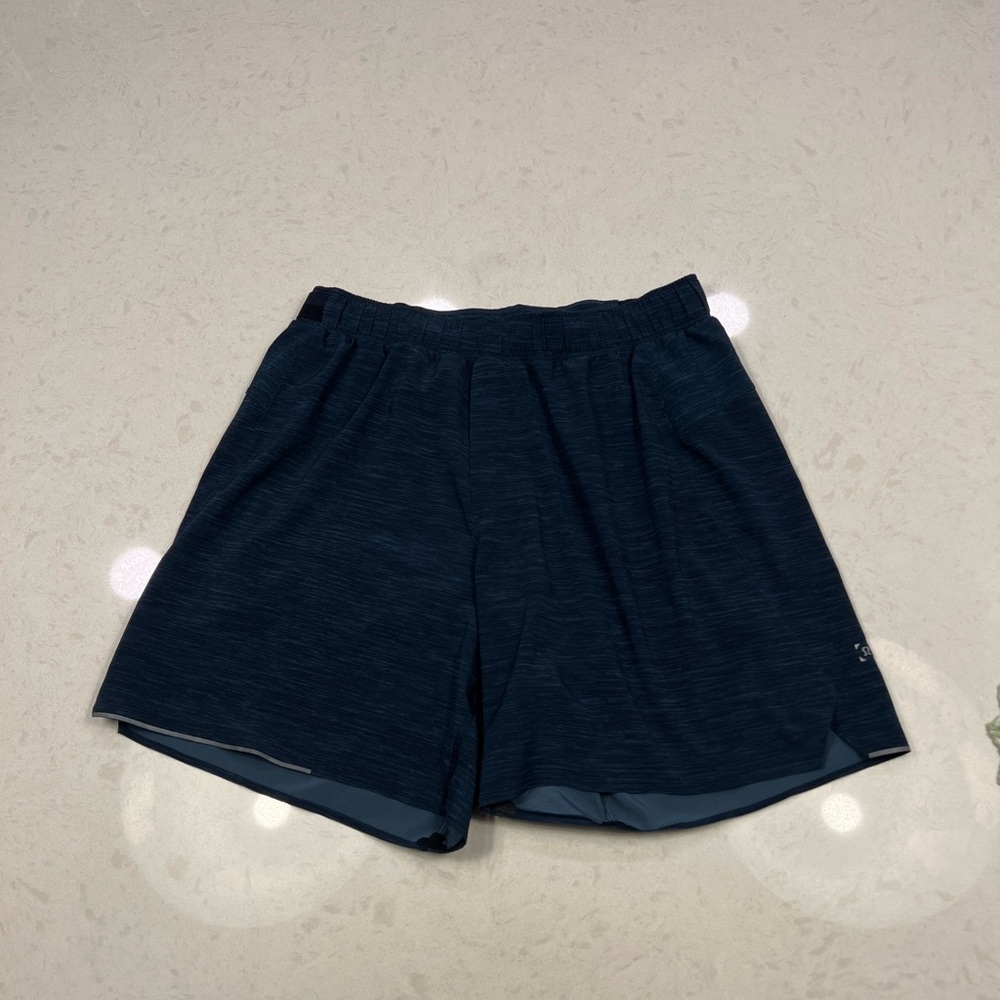 lululemon surge 6'' shorts size medium heathered navy